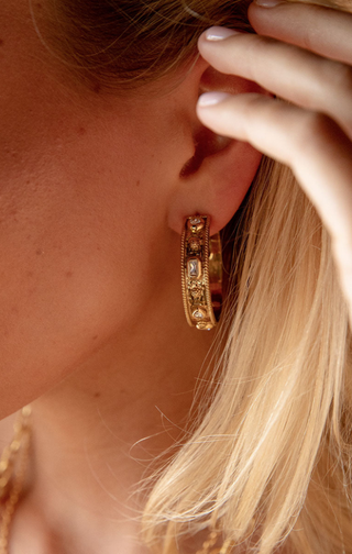 Capucine De Wulf Berry Hoop Earrings Clear Cubic Zirconia