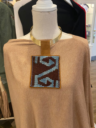 Orijinal Kilim Pendant With Blue and Brown Patch