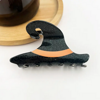 Thedivasoap Black Witch Hat Hair Claw Clip, Halloween Hair Accessories - Black A