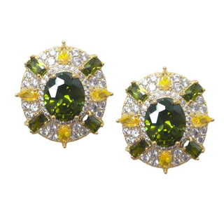 St. Armands Designs Olive & Canary Oval Luxe Statement Earrings
