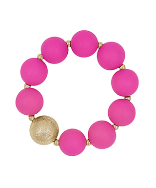Monkee's Jewelry And Acc Satin Ball Accent Beads Bracelet / 3 Color Options