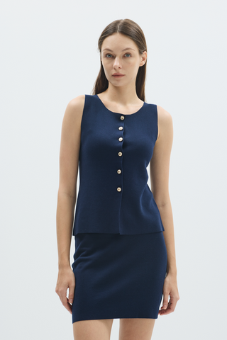 Pissenlit Knit Vest in Navy