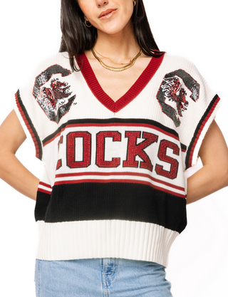 Queen Of Sparkles Licensed S Carolina Double Mascot Sweater V Neck Tank