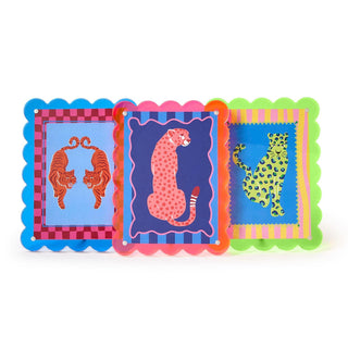 Color Pop 5x7 Scalloped Edge Acrylic Photo Frame Assorted 3 Colors: Pink, Blue, Green