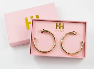 Hoo Hoops Lightweight Hypoallergenic Large Hoop Earrings - Gold