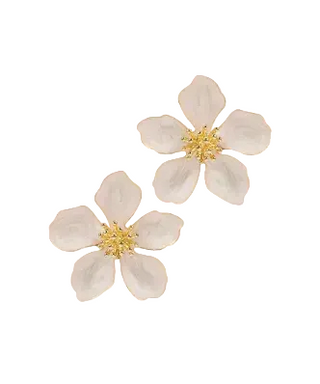Flower Pearlized Enamel Earrings, Various Colors