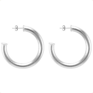 Sheila Fajl Small Chantal Hoops Brushed Silver