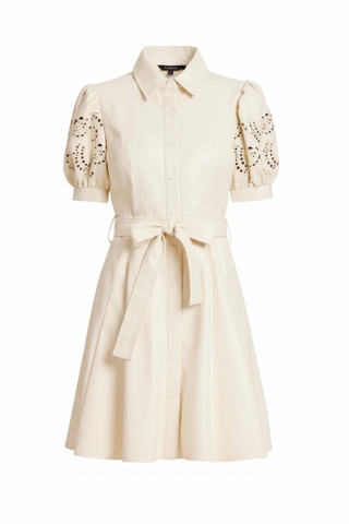 Dolce Cabo Vegan Leather Embroidered Dress