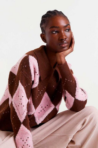 Compania Fantastica Brown And Pink Sweater