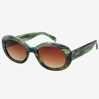 Freyrs Aria Acetate Womens Oval Sunglasses - Emerald