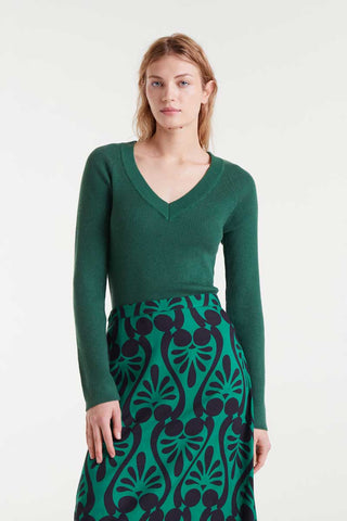 Compania Fantastica Green V neck Sweater