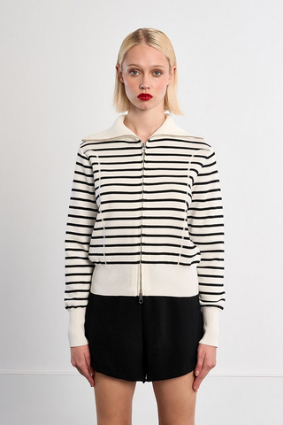 Molly Bracken Ladie's Knitted Jacket In Off White