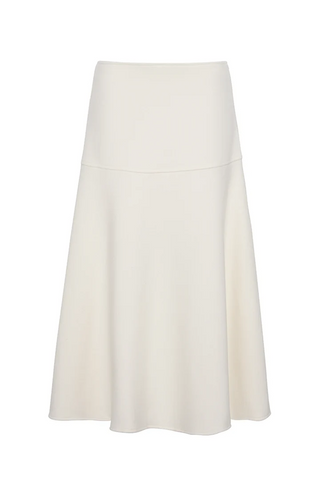 The Burgess Collection the Nan Knit Cream Blend Midi Skirt