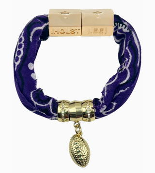 Monkee Collection Game Day Bandana Charm Bracelet / Multiple Colors