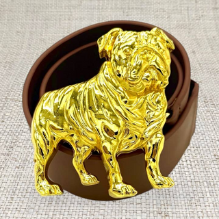 Garland Bags Bulldog Interchangeable Artisan Belt Buckle w/ Gold Finish