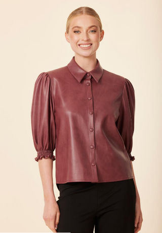 Dolce Cabo Vegan Leather Elastic Cuff Top