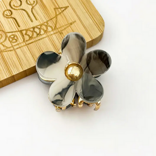 Thedivasoap 1.4'' Mini Metal Flower Hair Claw Clip - Gray Beige