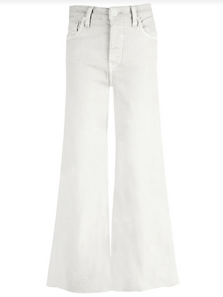 Kut Meg High Rise FAB AB Wide Leg Raw Hem in Optic White