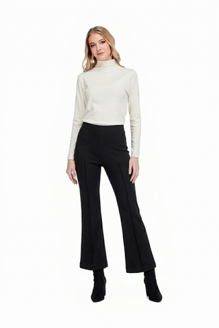 Jade Black Ponte Knit Ankle Pant