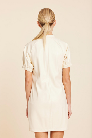 Dolce Cabo Vegan Leather V Neck Short Sleeve Dress
