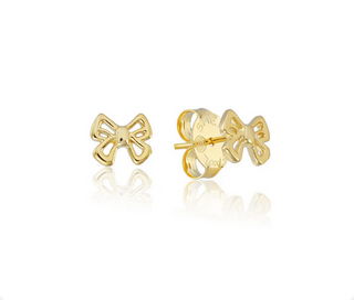 Sheila Fajl Bow Studs in Brushed Gold