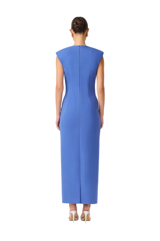 Elliatt Talitha Plunging Neck Column Dress in Cornflower Blue
