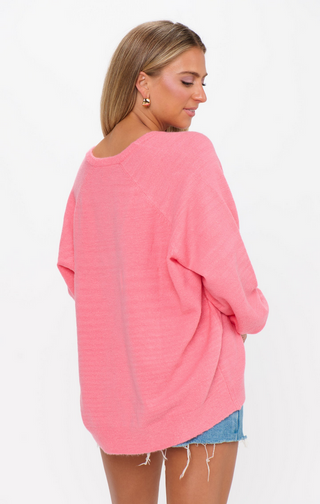 Mumu Anything Goes Sweater In Coral Knit