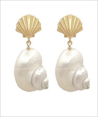 MC Shell & Conch Shell Dangle Earrings