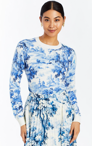 Mestiza Phoebe Printed Sweater / Blue Ivory