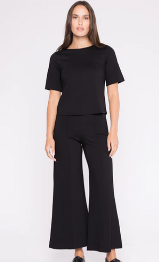 Ripley Rader Ponte Knit Wide Leg Pant : Cropped in Black