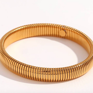 Monkee's Coastal Collection  Cobra Tobogas Omega Stretch -Stainless Steel - 14K Gold