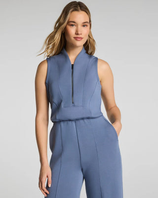 Spanx Airessentials® Shawl Collar Half Zip Jumpsuit in Rain