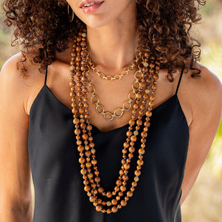 Capucine De Wulf Earth Goddess Beads Necklace in Teak