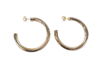 Sheila Fajl Small Arlene Hoops in Shiny Champagne