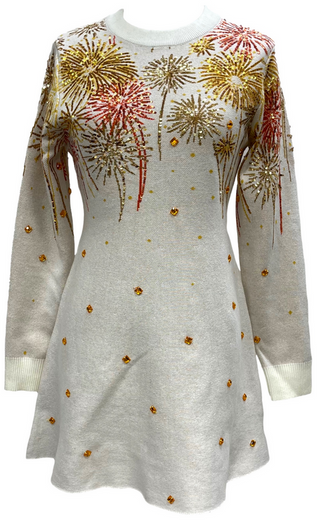 Queen Of Sparkles Firework Sweater Dress