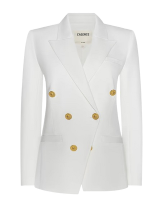 L'Agence Kyomi Double Breasted Blazer in White
