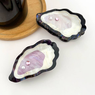 TheDivaSoap Pearl Oyster Claw Clip, Ocean Inspired Hair Clips