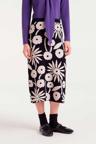 Compania Fantastica Black & White Midi Skirt