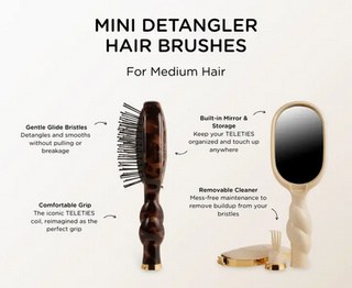 Teleties Mini Detangler Brush For Medium Hair - Tan