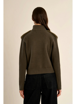 Molly Bracken Us Ladies Khaki Knitted Jacket