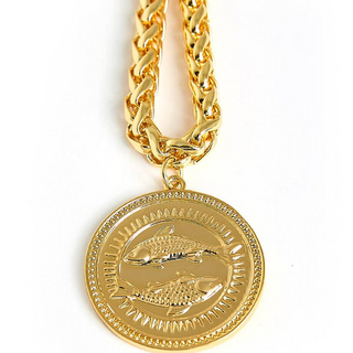 Lisi Lerch Pisces Coin- Vintage Coin Necklace - 18k Gold Plated