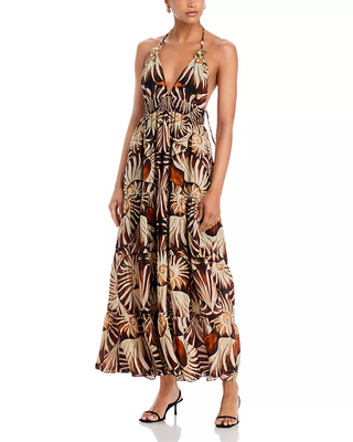 Farm Rio Ammonite Multicolor Knot Sleeveless Maxi Dress