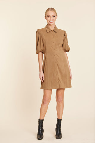 Dolce Cabo Tobacco Suede Dress