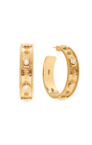 Capucine De Wulf Berry Hoop Earrings Clear Cubic Zirconia