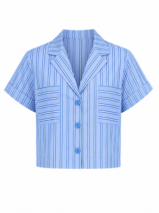 Joy Joy Blue Stripe Blouse