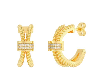 Ella Stein Gold Meet Me Halfway Hoop Earrings