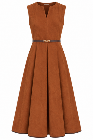 Dolce Cabo Faux Suede Belted Midi Dress