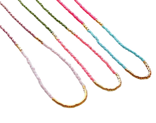 Monkee Collection Western Lithe Beaded Necklace in Hot Pink & Turquoise