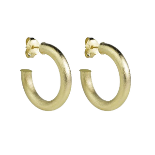 Sheila Fajl Thin Small Chantal Hoops Brushed Gold