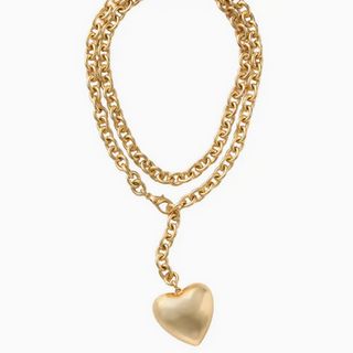 Hoopla Amoura- the Heart Pendant or Belt- All Metal Necklace